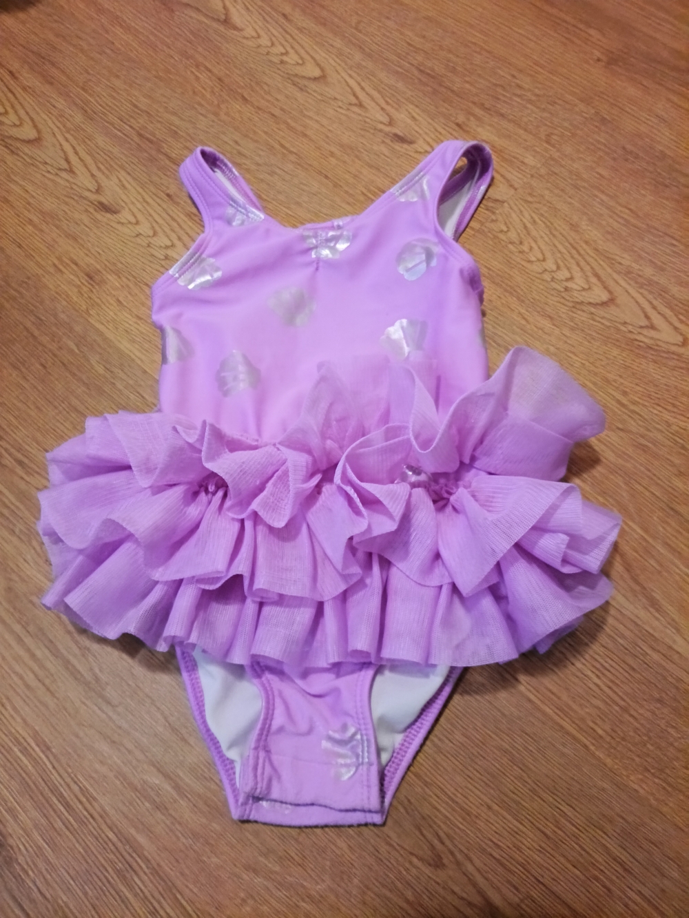 Girls Lavender Tutu One-Piece Swimsuit